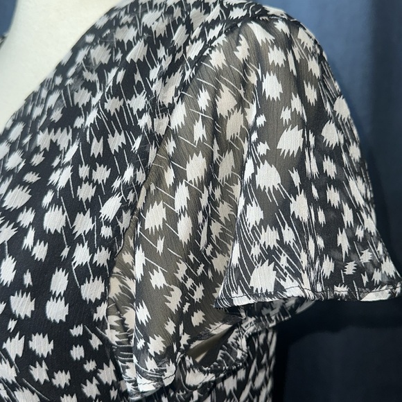 Sam Edelman Black & White Printed Ruched Midi Dress EUC S12 - Picture 14 of 17